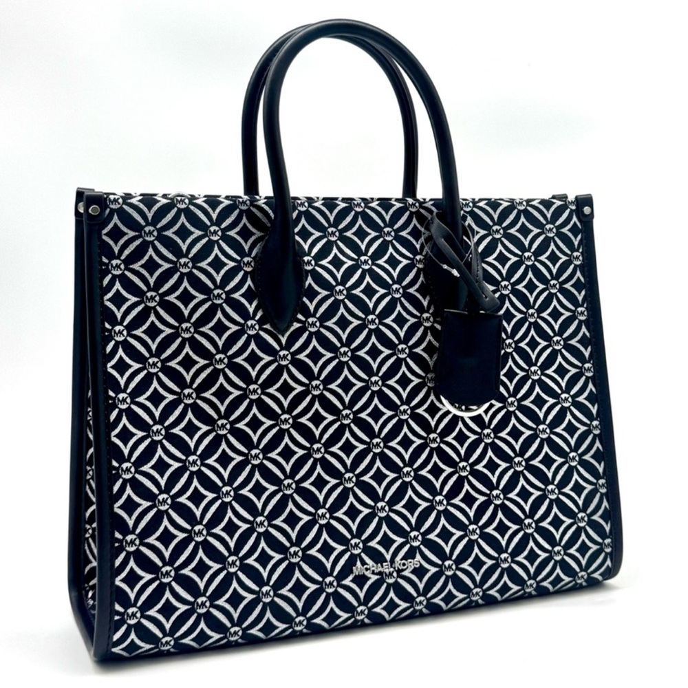 Michael Kors Mirella Medium Rainbow Logo Tote Bag Black/Silver - Picture 3 of 11